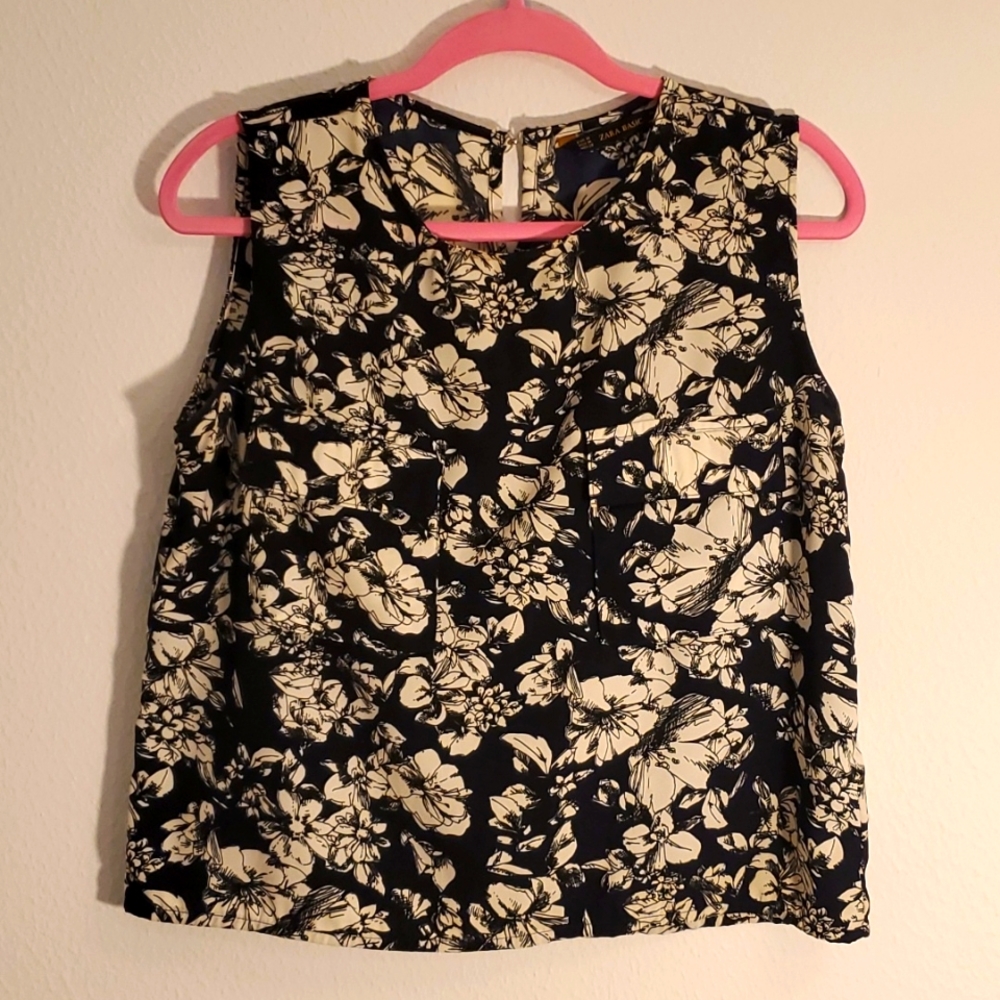 Zara floral blouse